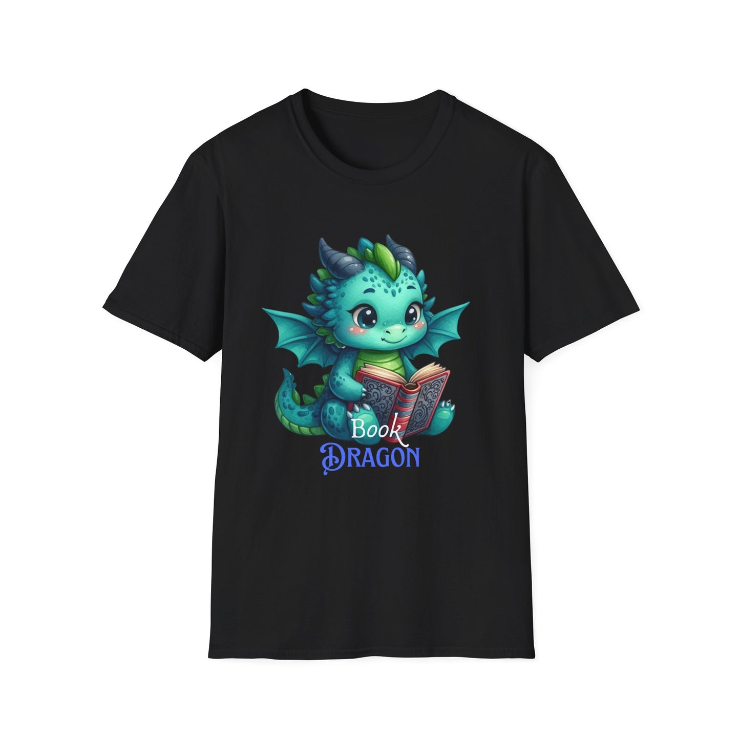 Book Dragon Unisex T-Shirt, Reader Tee, Reading Shirt, Dragon Lover Gift, Cute Bookworm Top