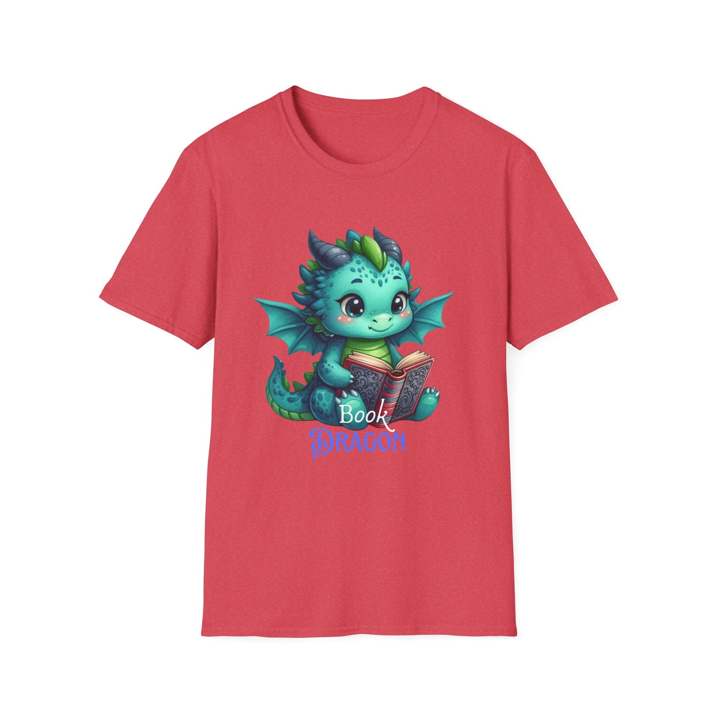 Book Dragon Unisex T-Shirt, Reader Tee, Reading Shirt, Dragon Lover Gift, Cute Bookworm Top