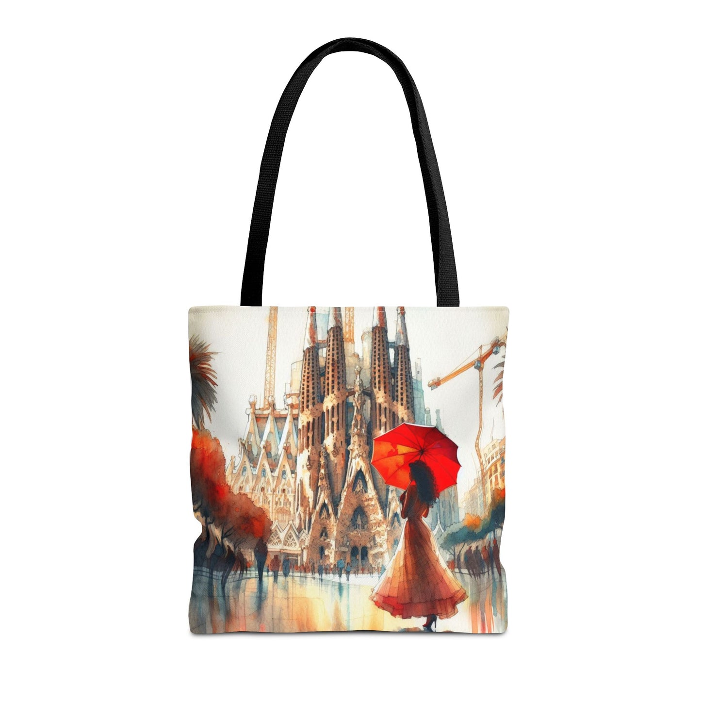 Sagrada Familia Barcelona Tote Bag - Red Umbrella Series