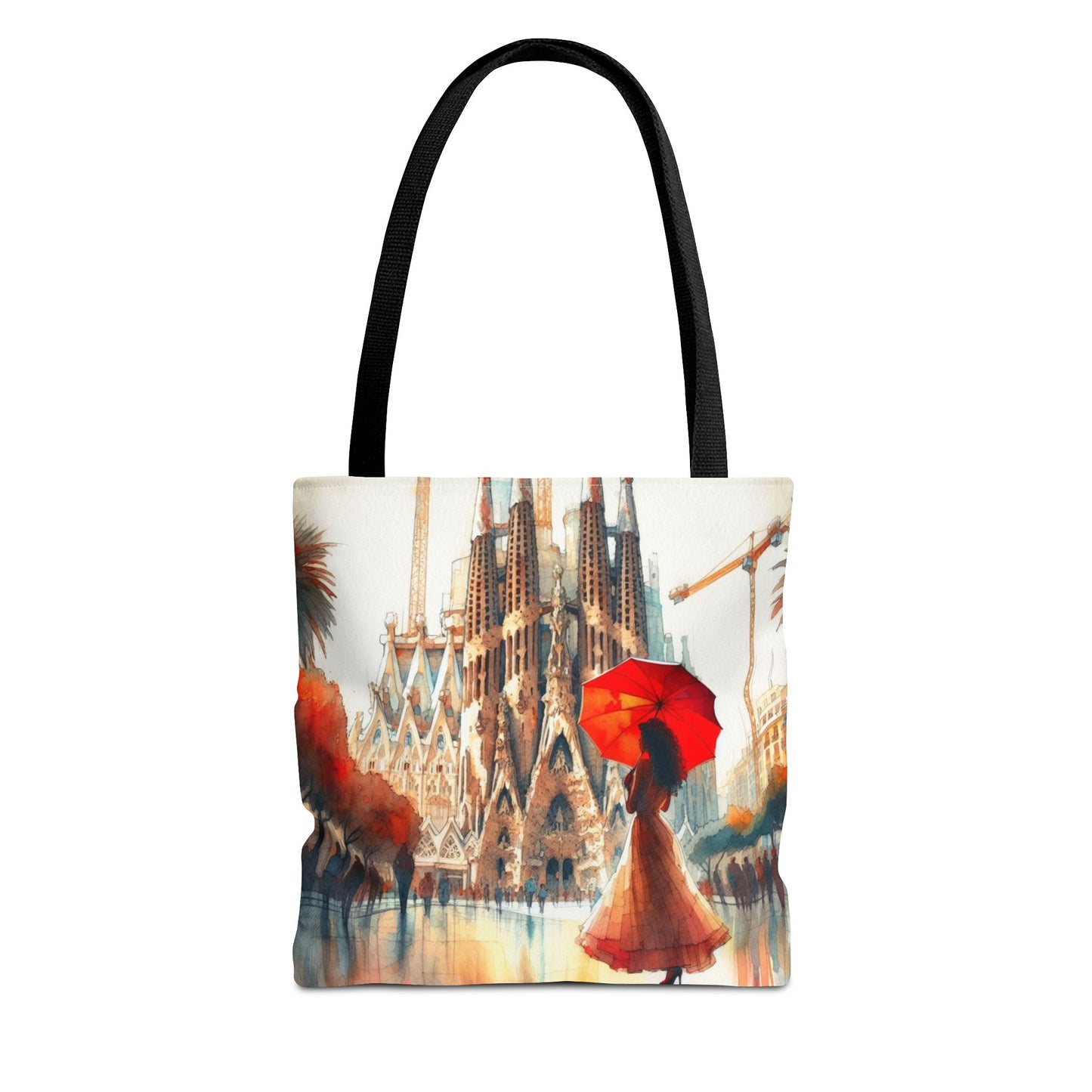 Sagrada Familia Barcelona Tote Bag - Red Umbrella Series