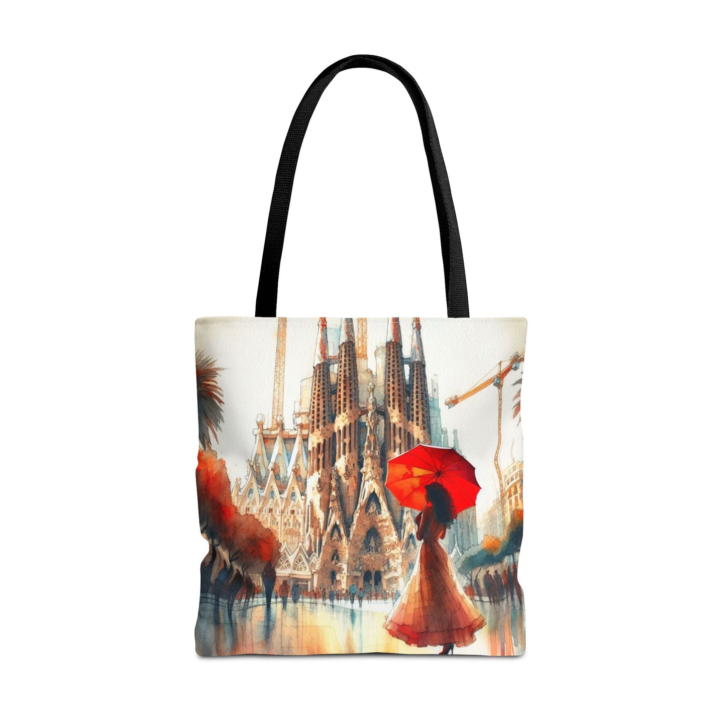 Sagrada Familia Barcelona Tote Bag - Red Umbrella Series