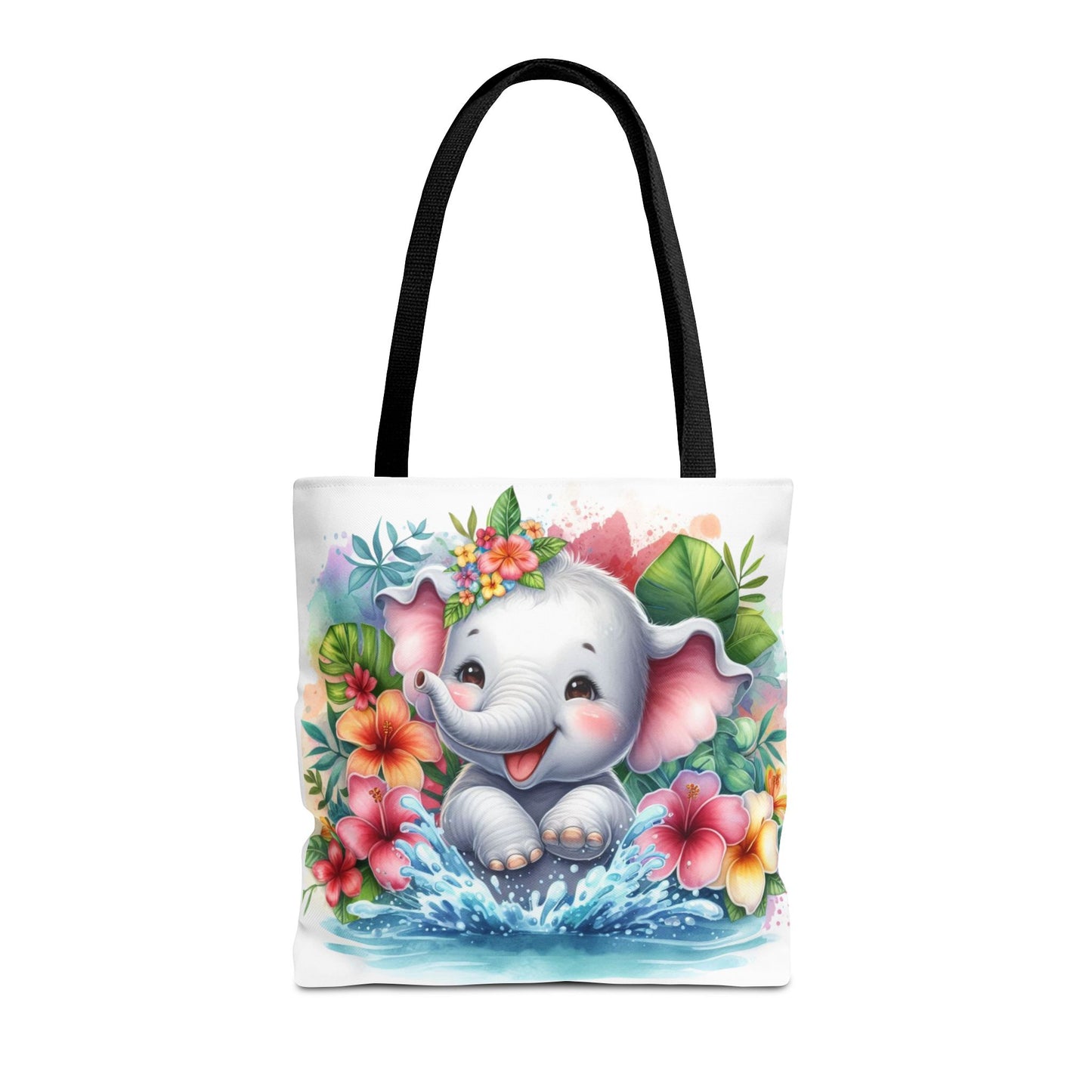 Cute Baby Elephant Tote Bag - Fun Pool Splash Design