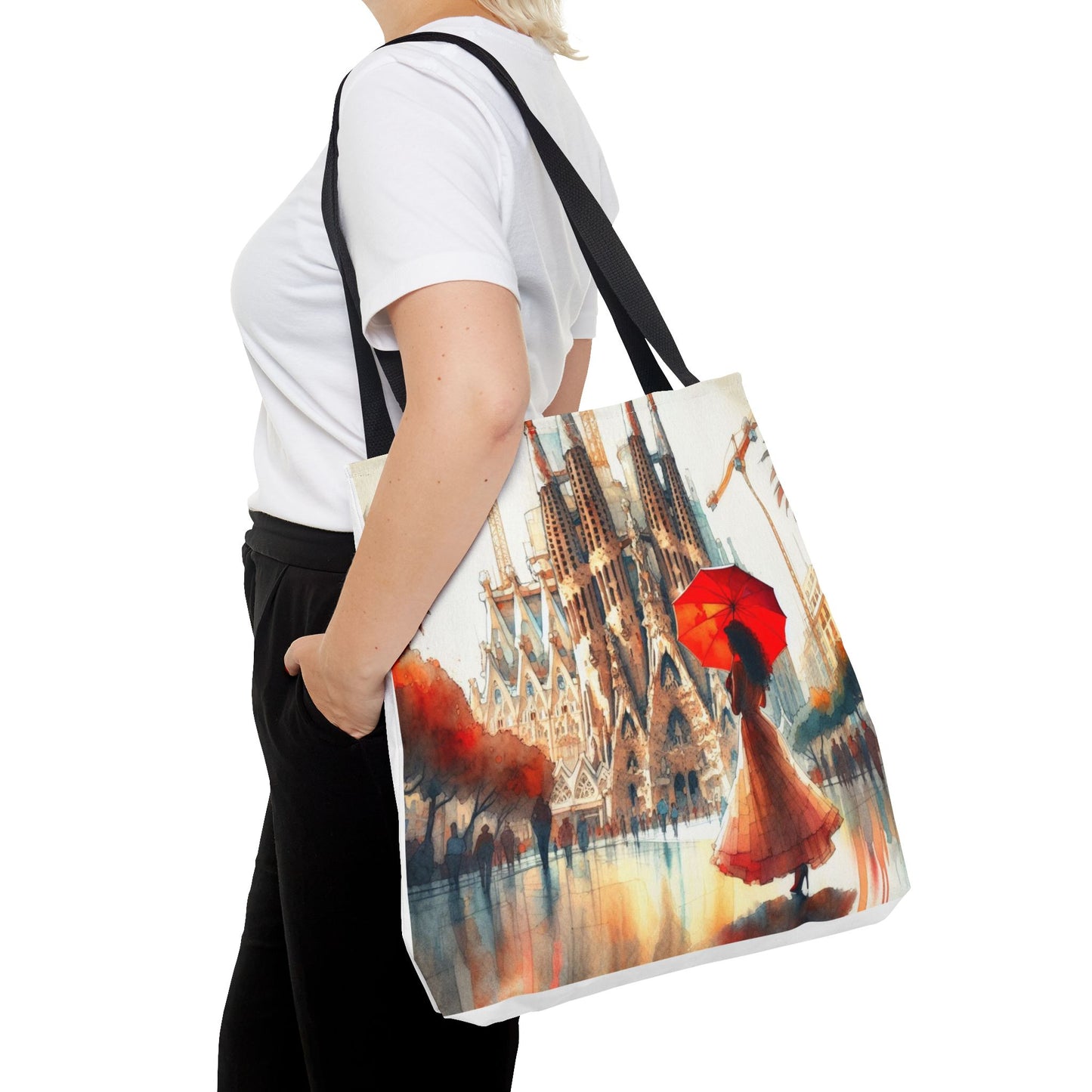 Sagrada Familia Barcelona Tote Bag - Red Umbrella Series