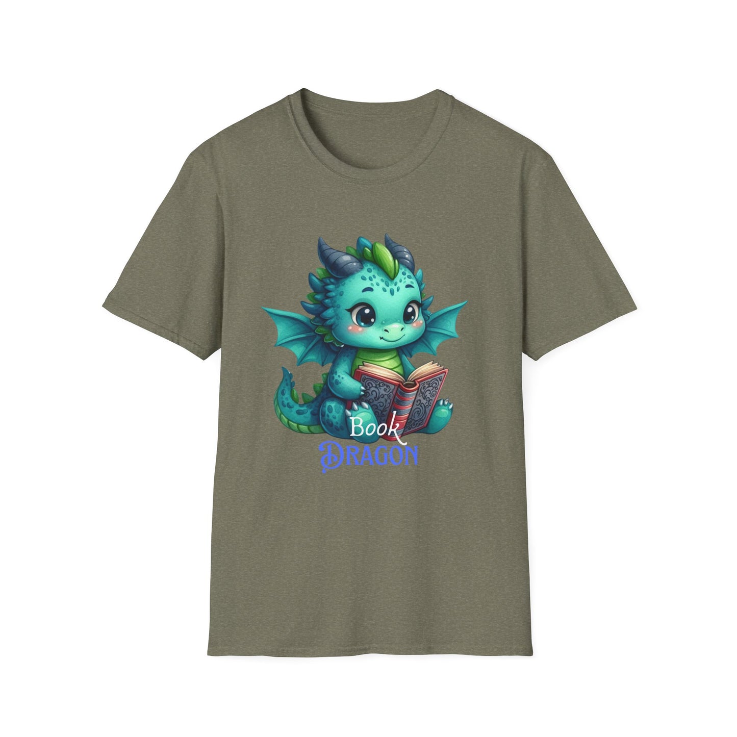 Book Dragon Unisex T-Shirt, Reader Tee, Reading Shirt, Dragon Lover Gift, Cute Bookworm Top