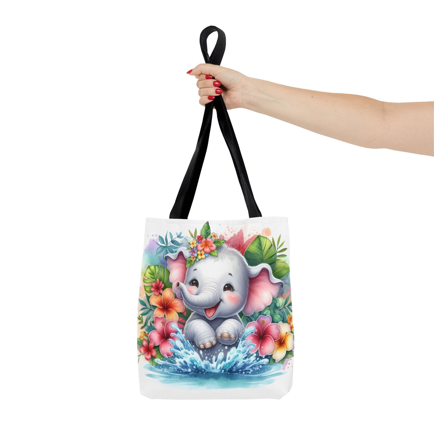 Cute Baby Elephant Tote Bag - Fun Pool Splash Design