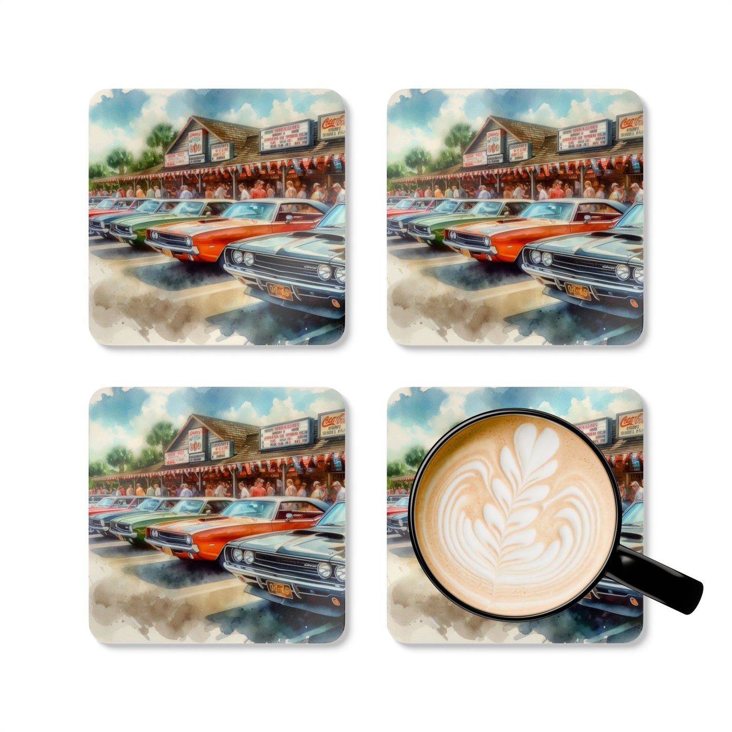 Coaster Set: Classic Cars Drive-In Feature