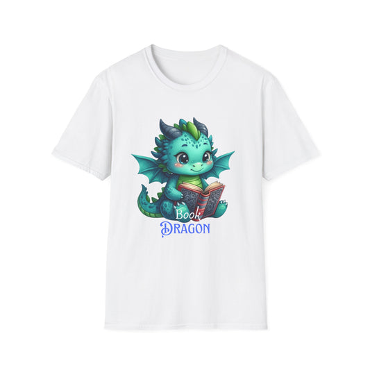 Book Dragon Unisex T-Shirt, Reader Tee, Reading Shirt, Dragon Lover Gift, Cute Bookworm Top