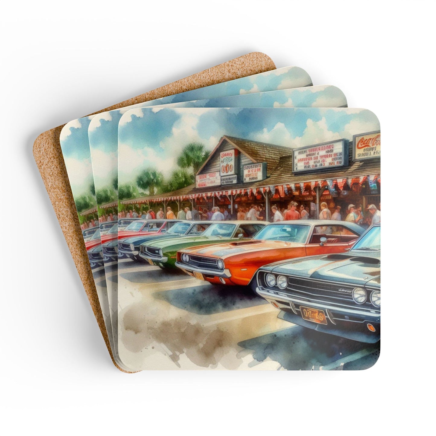 Coaster Set: Classic Cars Drive-In Feature