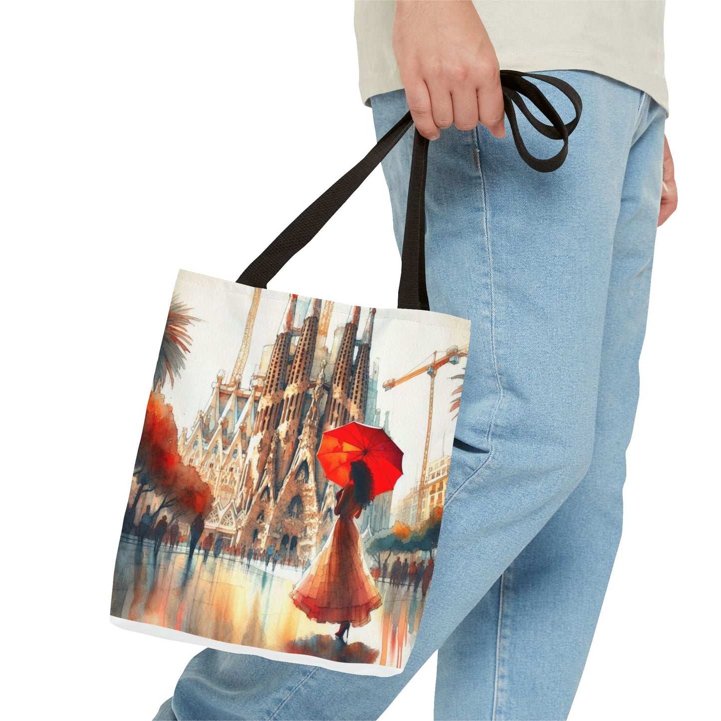 Sagrada Familia Barcelona Tote Bag - Red Umbrella Series