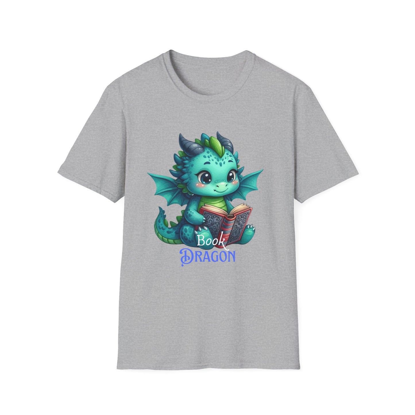 Book Dragon Unisex T-Shirt, Reader Tee, Reading Shirt, Dragon Lover Gift, Cute Bookworm Top